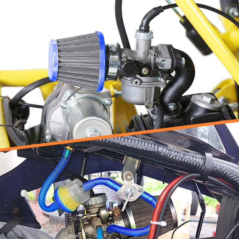 HOLATO PZ20 Carburetor Carb Air filter Fuel Line Kit for 50cc-125cc Taotao ATA-110B 125D Boulder B1 T-Force Coolster Apollo kazuma Kids ATV Four Wheeler XR70 XR80 CRF70 CRF80F Dirt Pit bike (BLUE) - Image 2